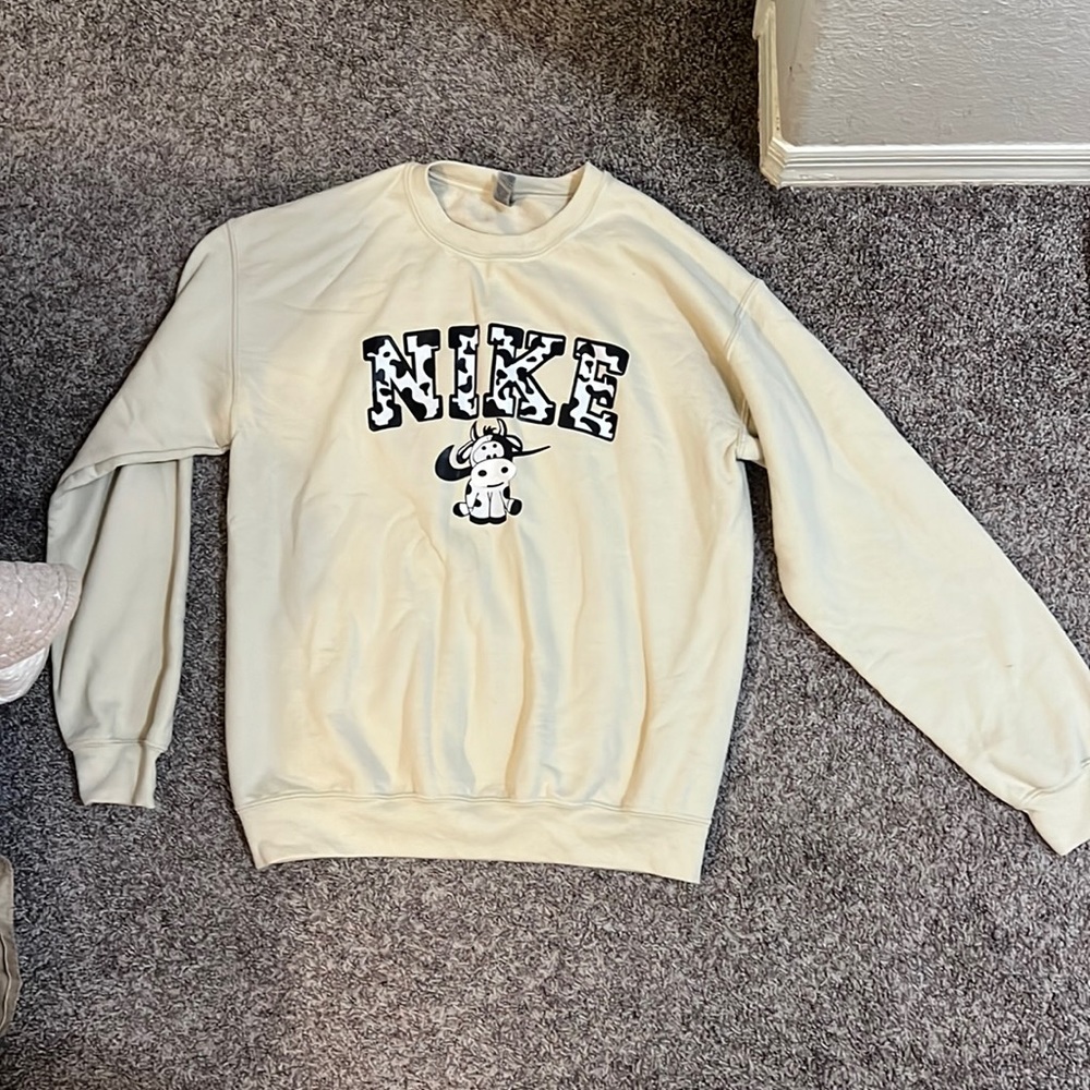 Nike cow sweatshirt/crew neck (custom made from Etsy)